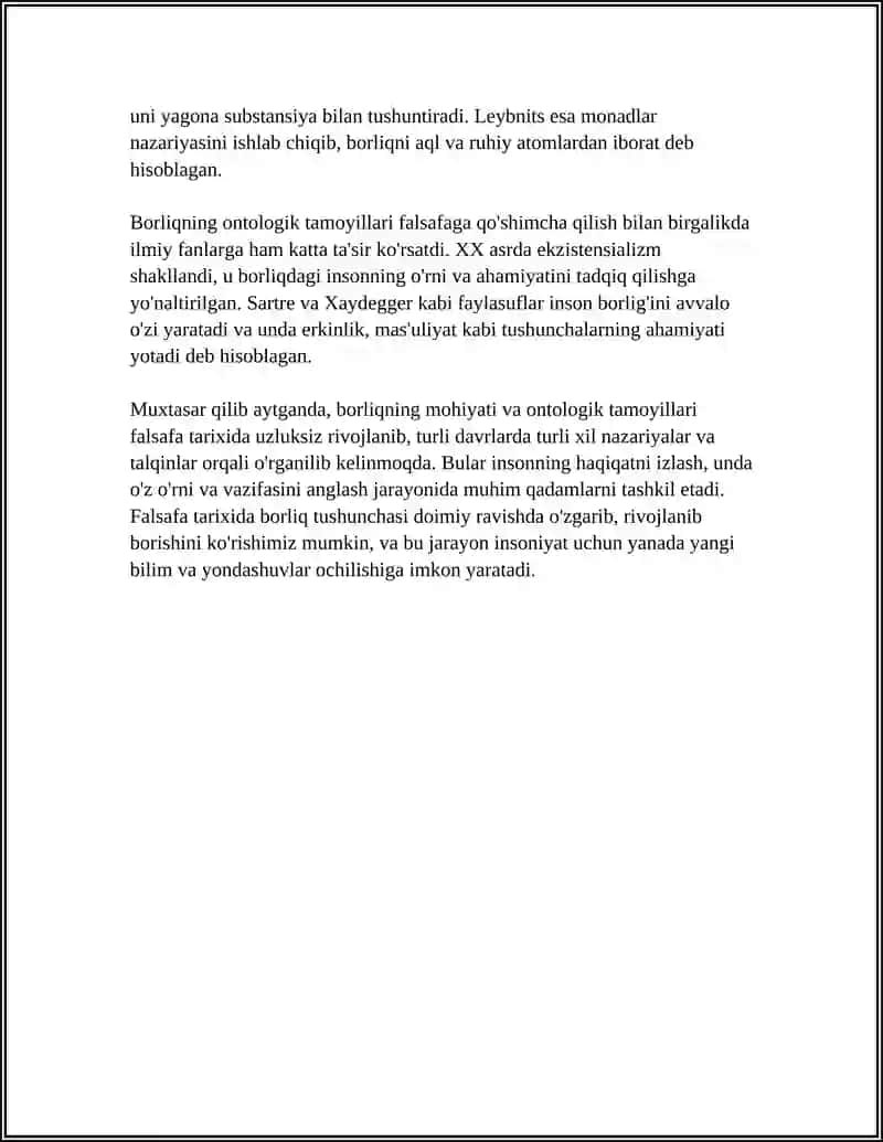 BORLIQ ONTOLOGIYA VA RIVOJLANISH FALSAFASI 4