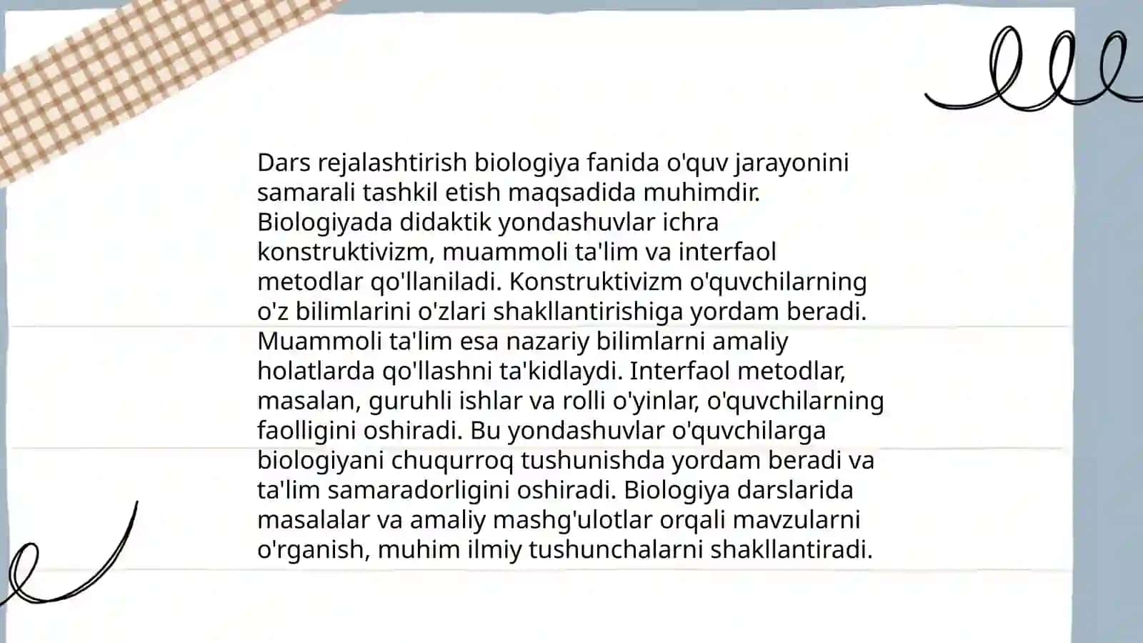 Biologik fanlarda o‘qitish metodlarini tashkil etish va tahlil qilish 4