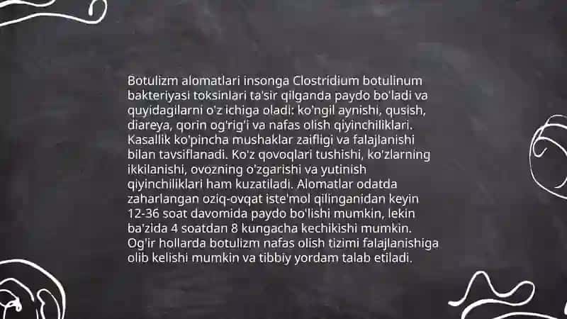 Botulizm ovqat toksikoinfeksiyasi 4