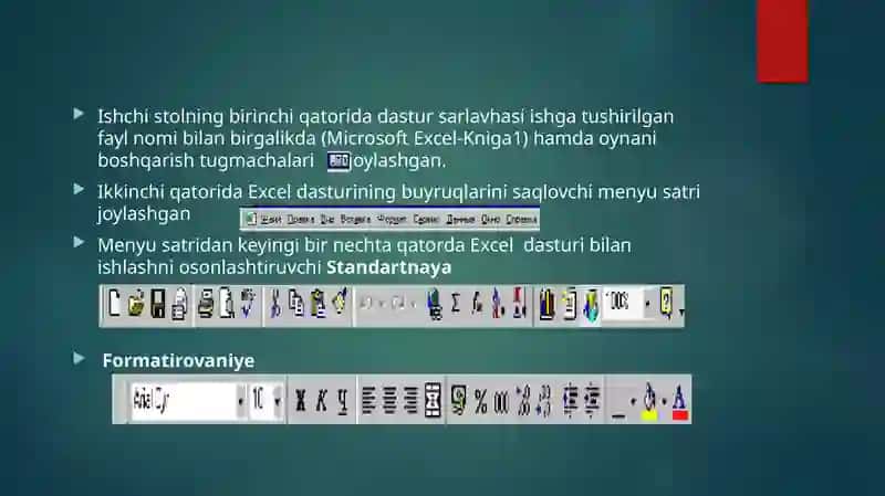 Microsoft Excel dasturini ishlatish 4
