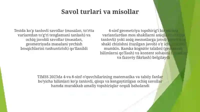 TIMSS Xalqaro Baholash Dasturi 4