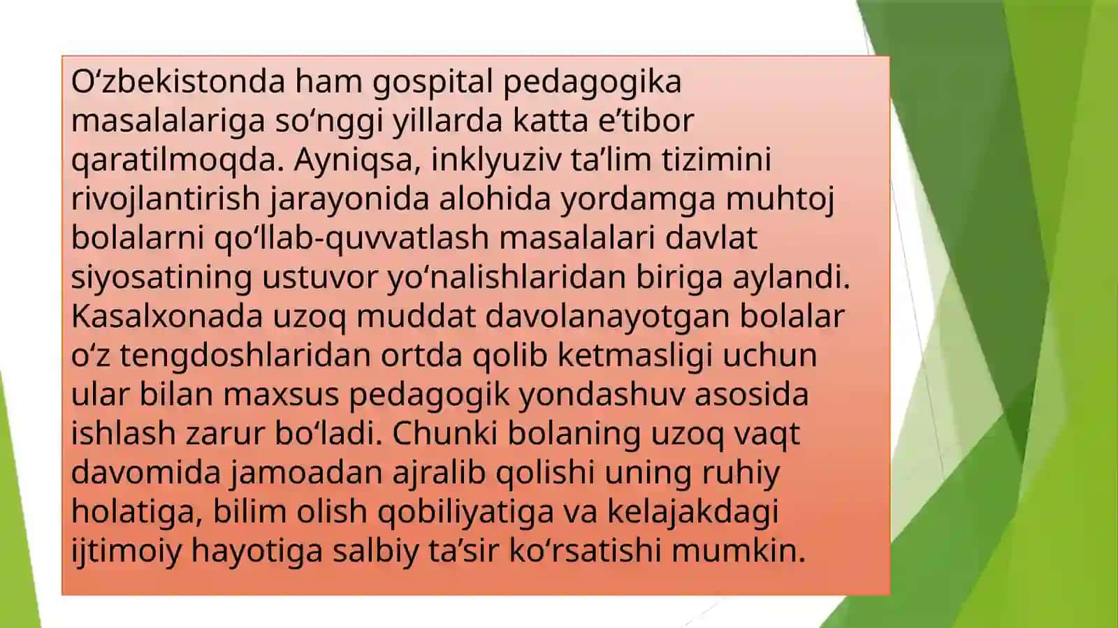 Oʻzbekistonda gospital pedagogikaning me’yoriy-huquqiy bazasini tahlil qilish 4
