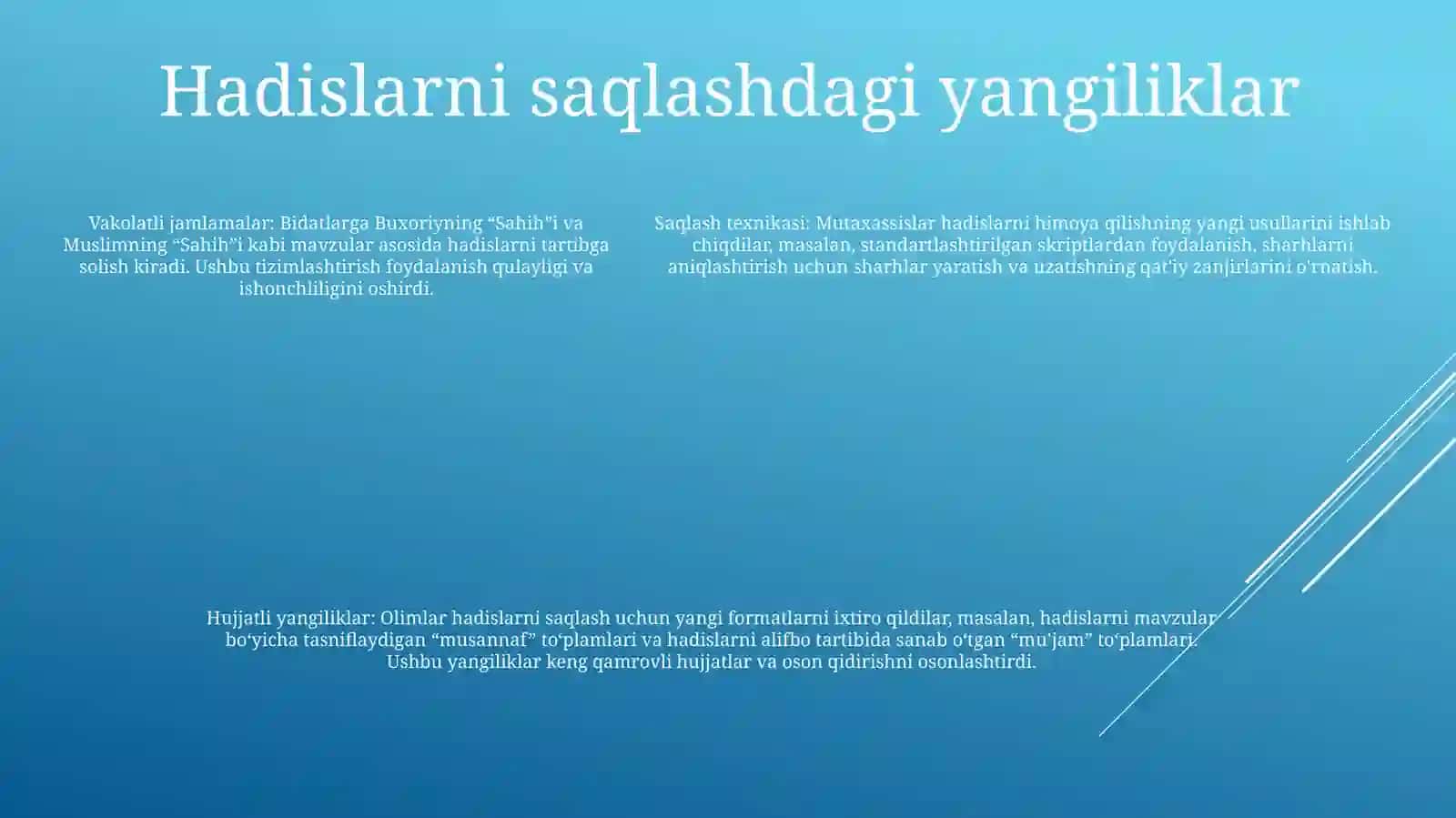 Yurtimiz Allomalarining Islom IlmlarigaQo'ShganHissalari 4