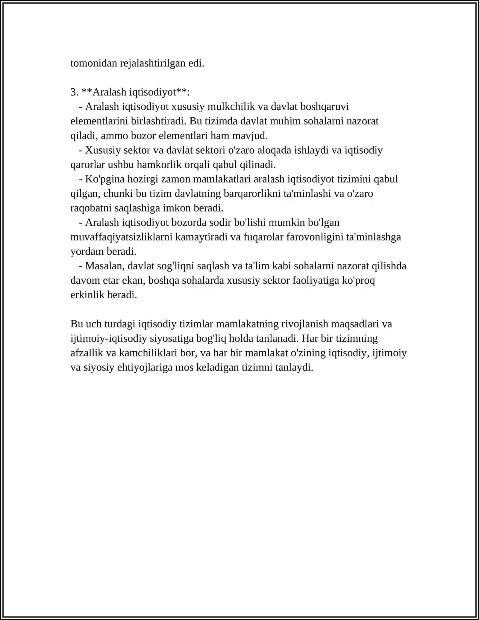 IQTISODIY TIZIM MADELLARI VAMULKCHILIK 4