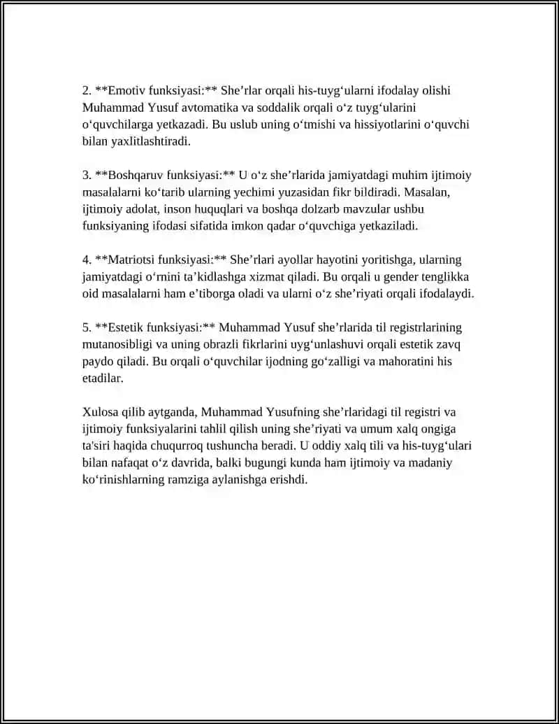 MUHAMMAD YUSUF SHEʼRLAR TILNING SOTSIOLINGVISTIK TAHLILI 4