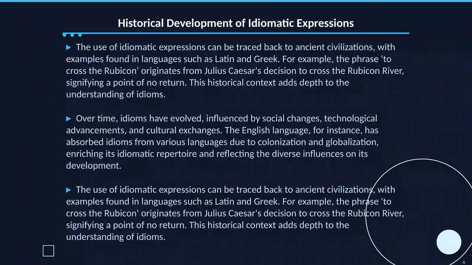 Idioms or Idiomatic expressions 4