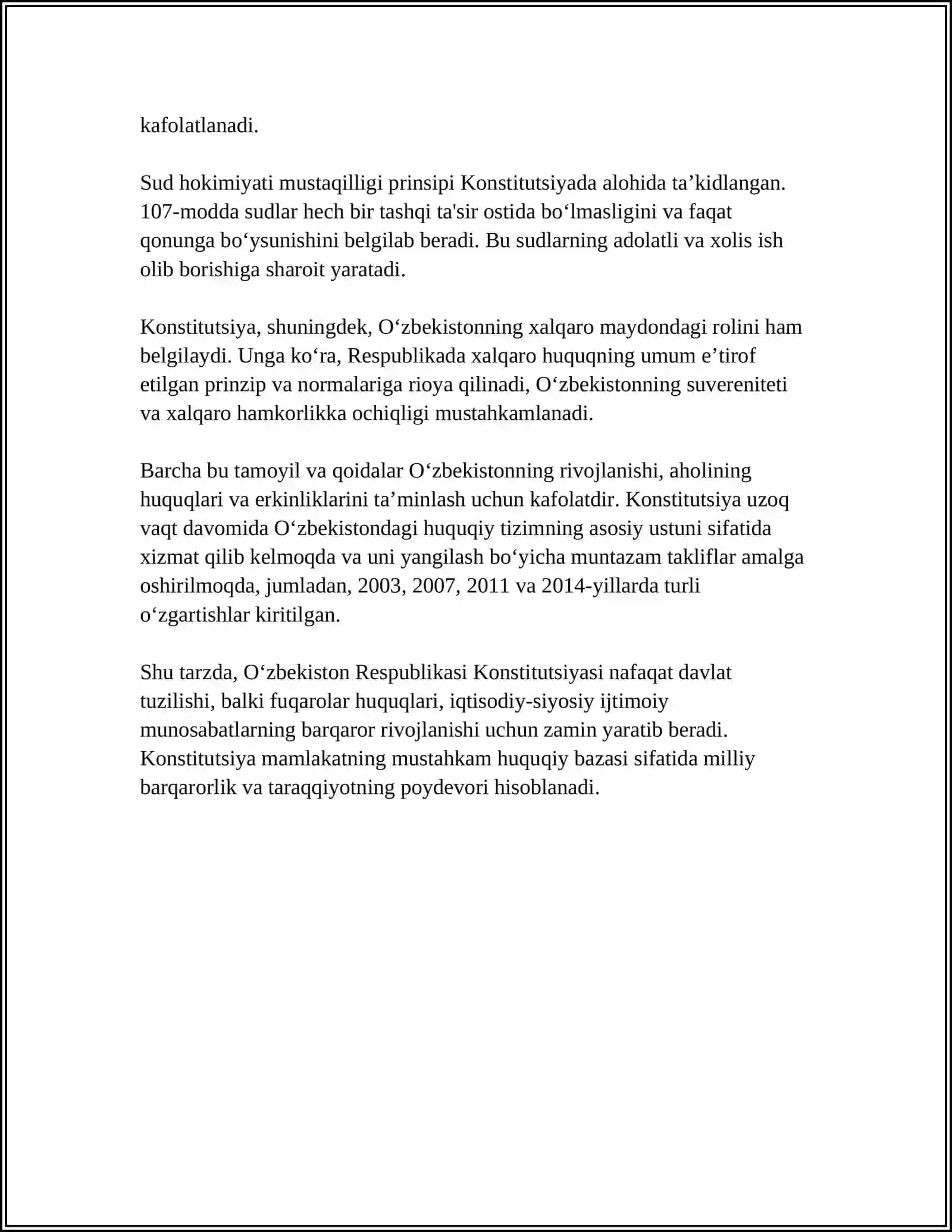 O‘ZBEKISTON RESPUBLIKASINING KONSTITUTSIYASTDA JAMIYAT, DAV LAT VA HUQUQ MASALALARI 4