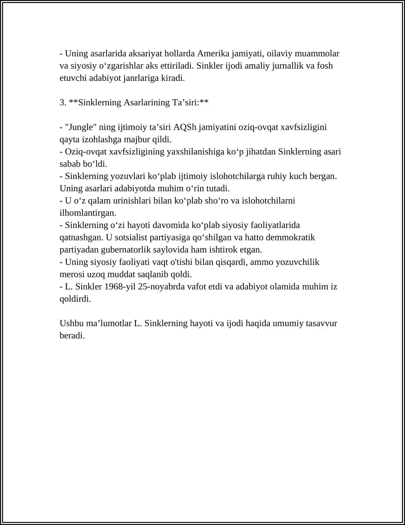 L.SINKLER ASARIDA IJTIMOIY HAYOT TASVIRI 4