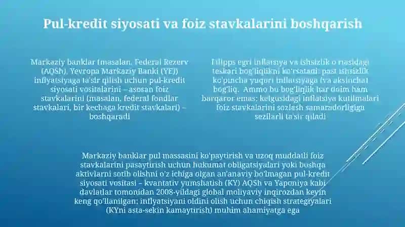 Inflatsiya va foiz stavkalari munosabati 4