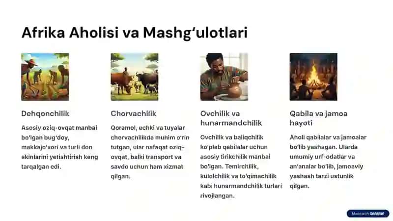 8-sinf Jahon tarixi: Afrika mavzusida tayyor va sifatli slayd 4