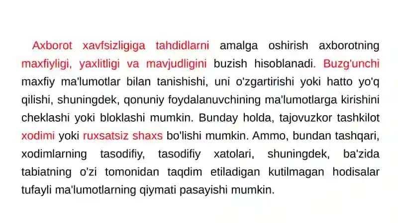 Axborot tahdidlari tushunchasi 4