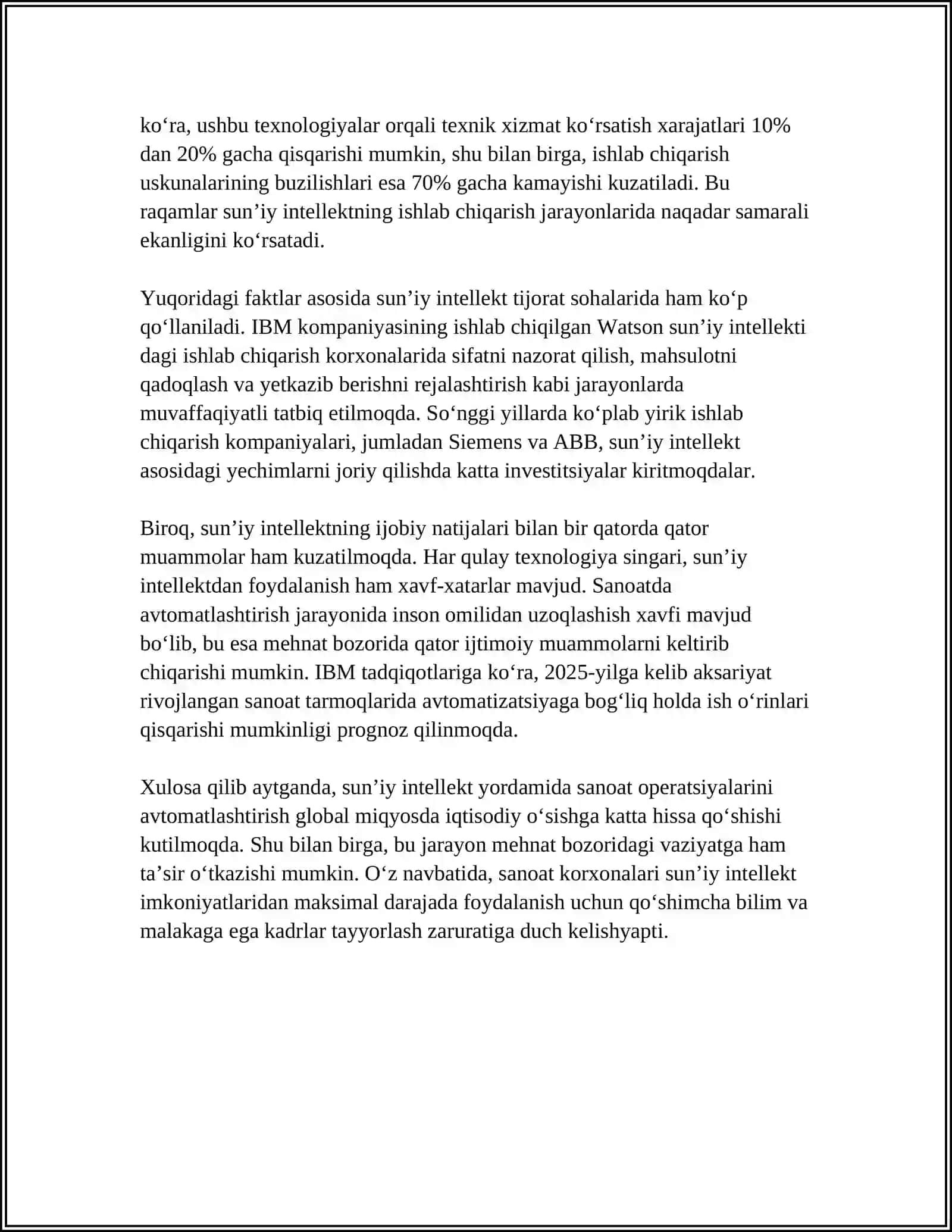 SUN’IY INTELLEKTDAN SANOAT OPERATSIYALARINI VA SANOAT XAVFSIZLIGINI AMALGA OSHIRISHDA FOYDALANISH 4