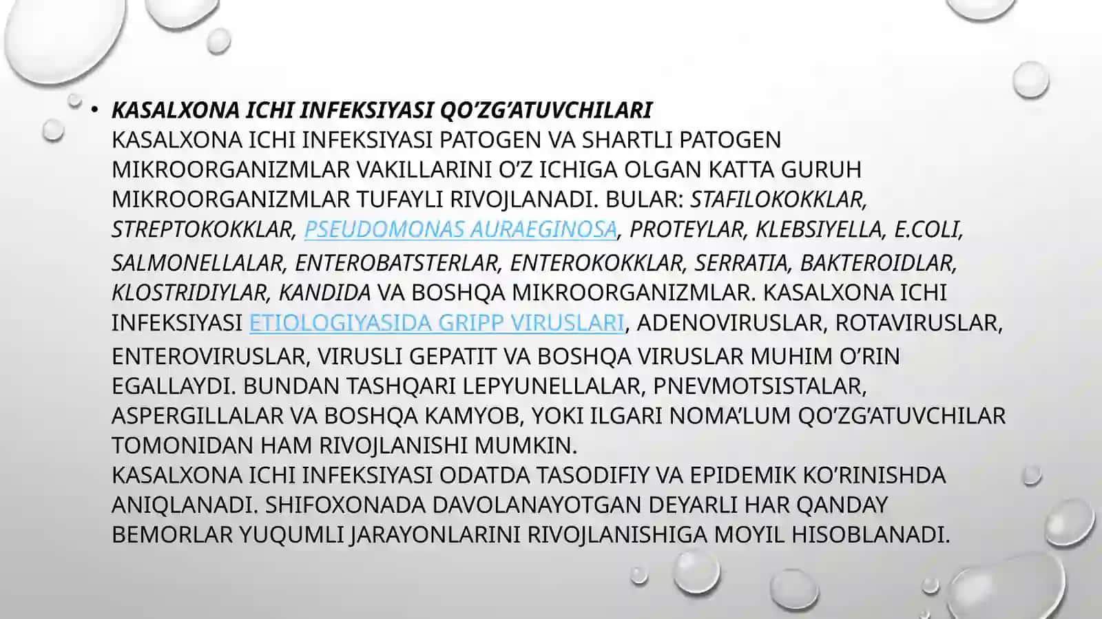 Kasalxona ichi infeksiyalarining epidemiologik xarakteristikasi 4