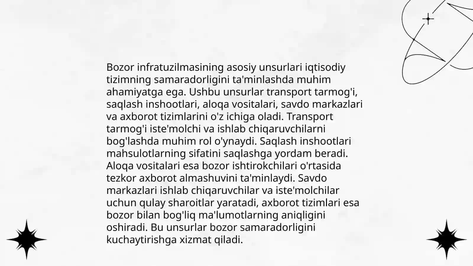 Bozor infratuzilmasi va uning unsurlari 4