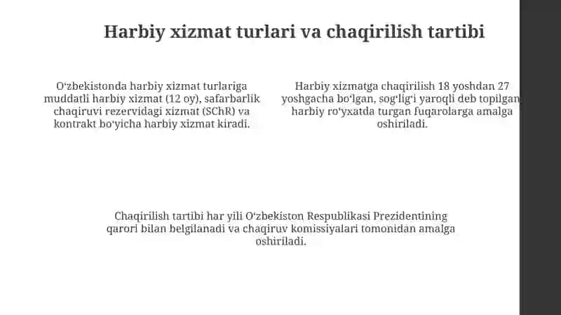 “Umumiy harbiy majburiyat va harbiy xizmat to‘g‘risida”gi qonunning mazmuni 4