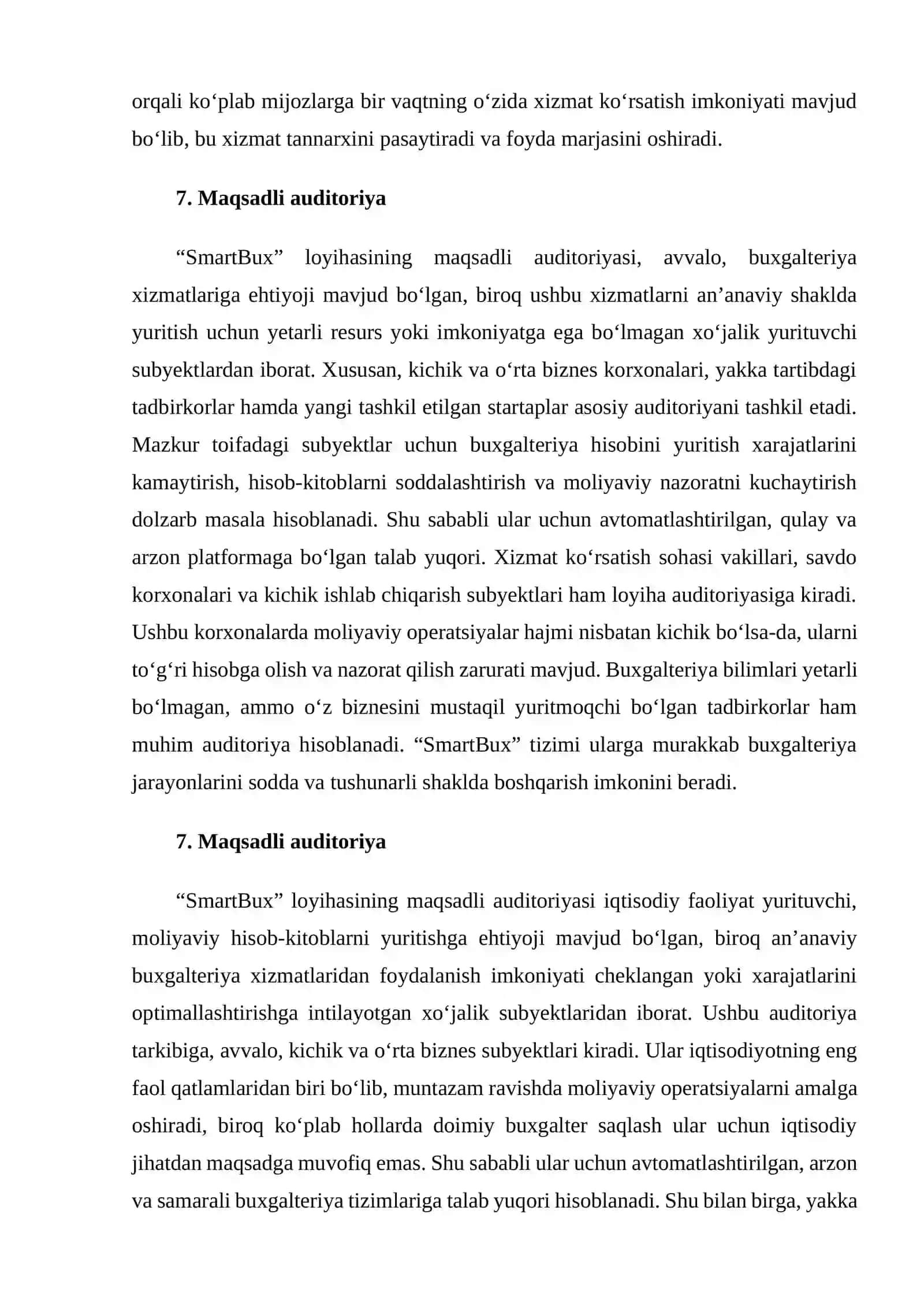 Start up Loyiha “SmartBux” 4