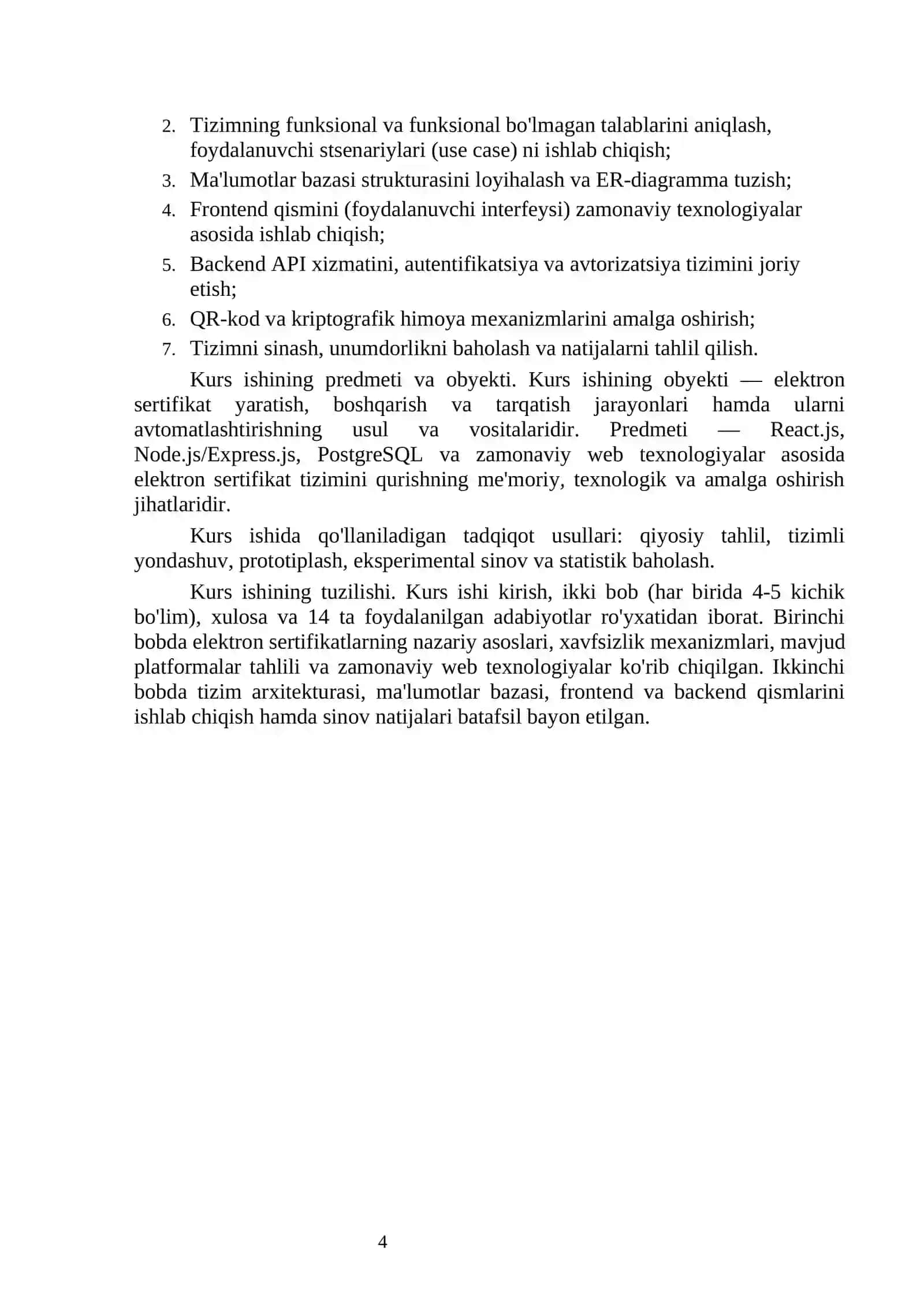 Elektron sertifikat yaratish tizimi web saytini ishlab chiqish 4