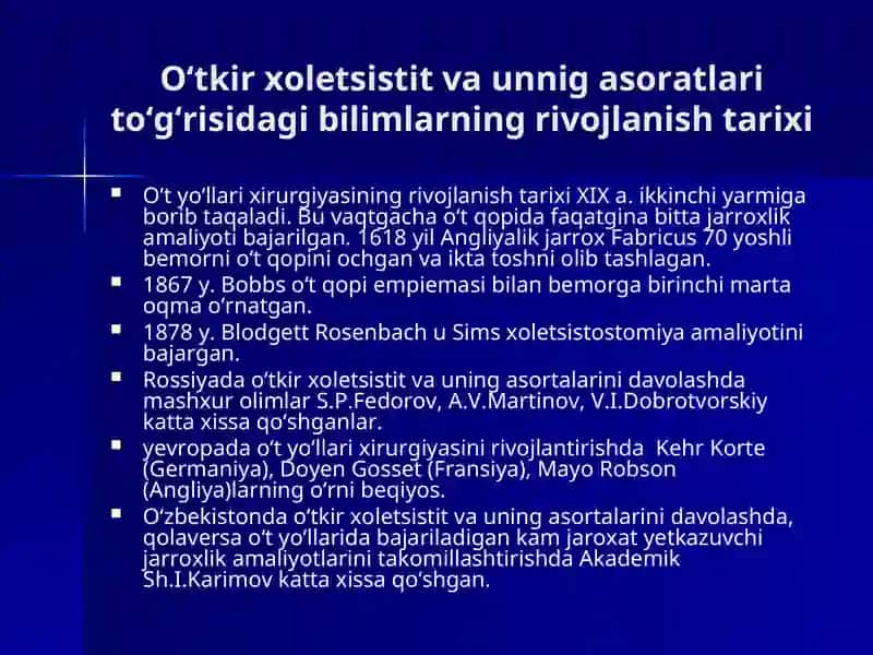 O‘tkir xoletsistit va uning asoratlari 4