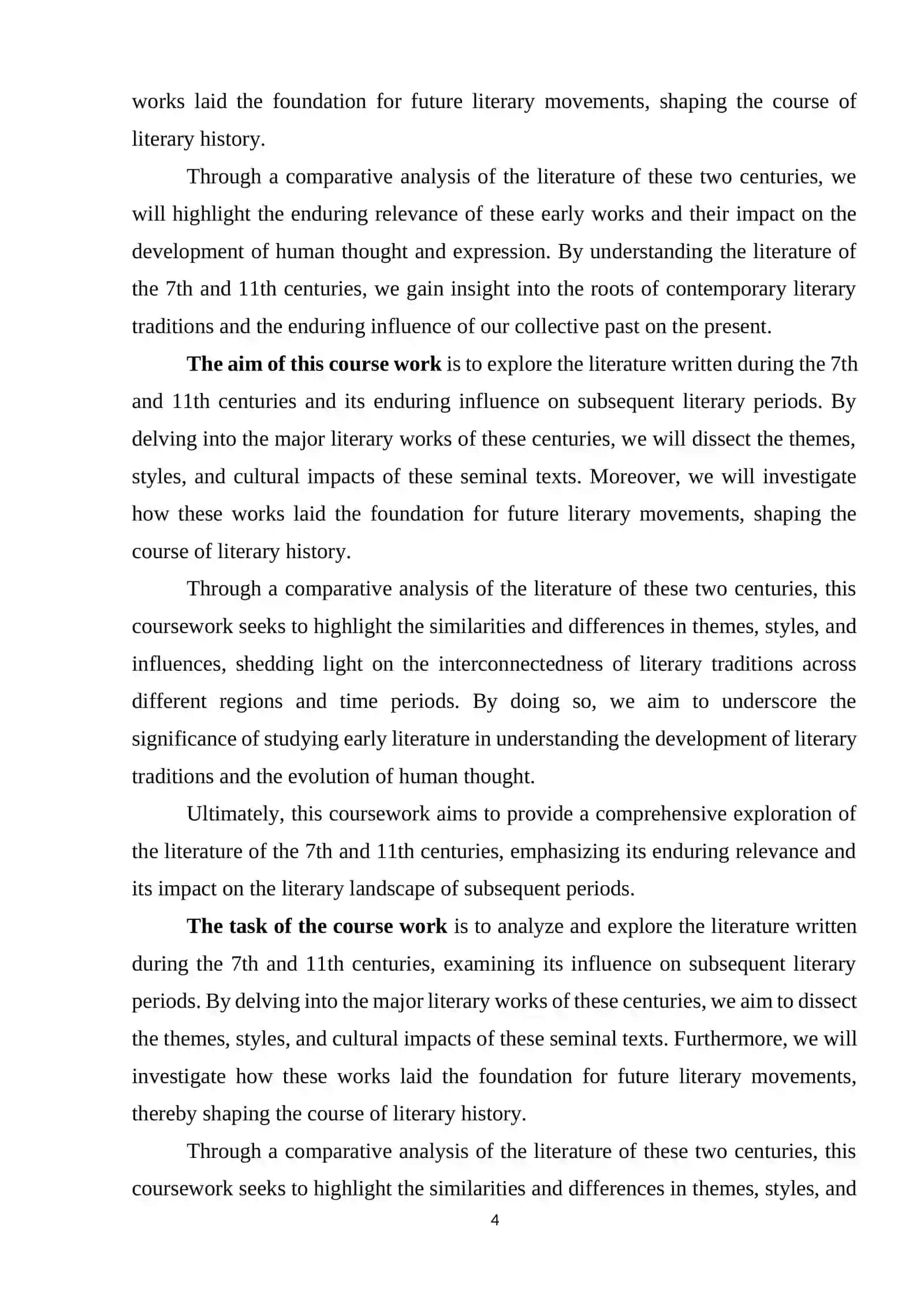 LITERATURE WRITTEN IN 7TH AND 11TH CENTURIES AND ITS INFLUENCE 4