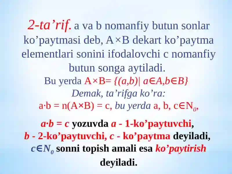 Nomanfiy butun sonlarni ko‘paytirish amaliyati 4