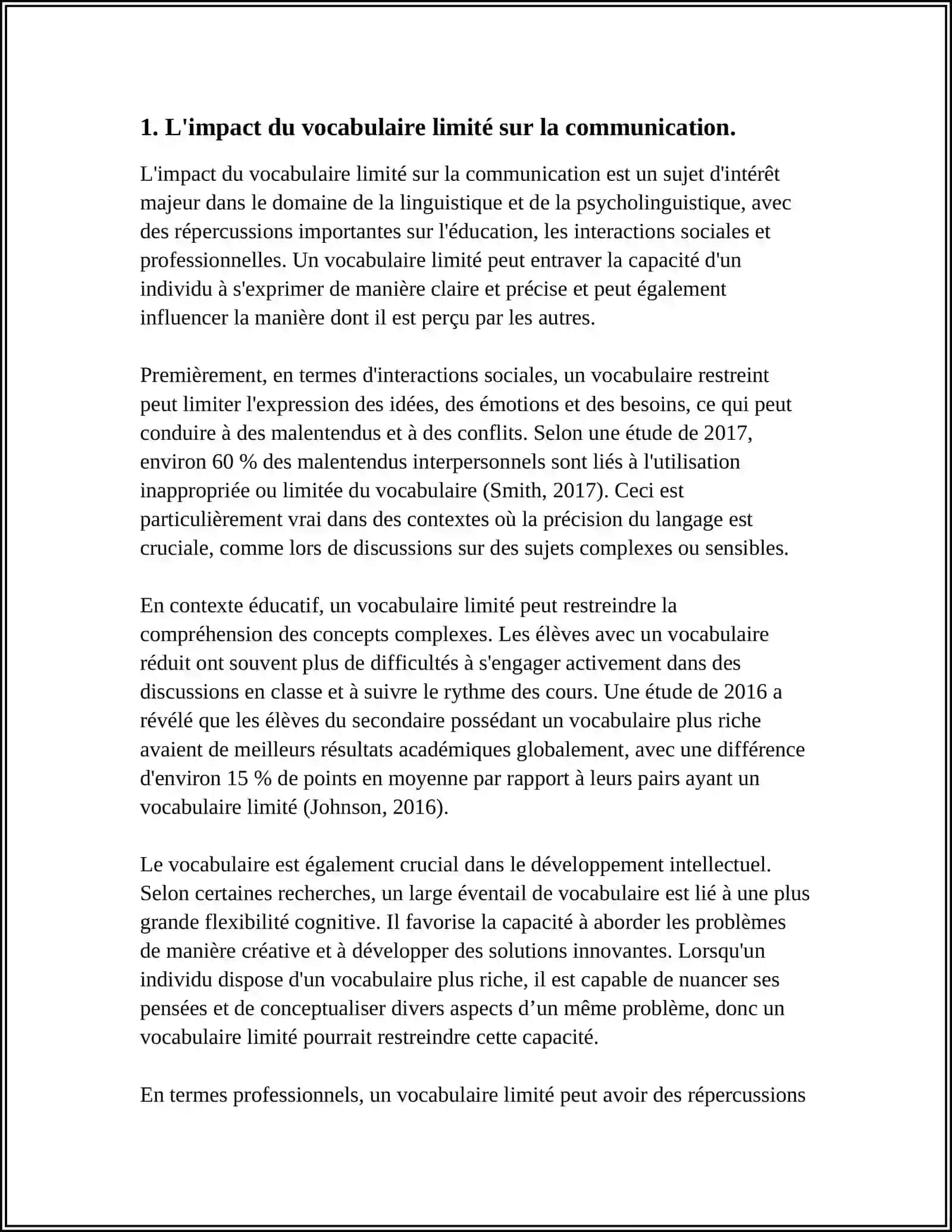 Sujet: "LES PROBLÈMES LIÉS AU TRAVAIL SUR LE LEXIQUE DANS LA MÉTHODE MODERNE DE L'ENSEIGNEMENT DES LANGUES ÉTRANGÈRES." 4