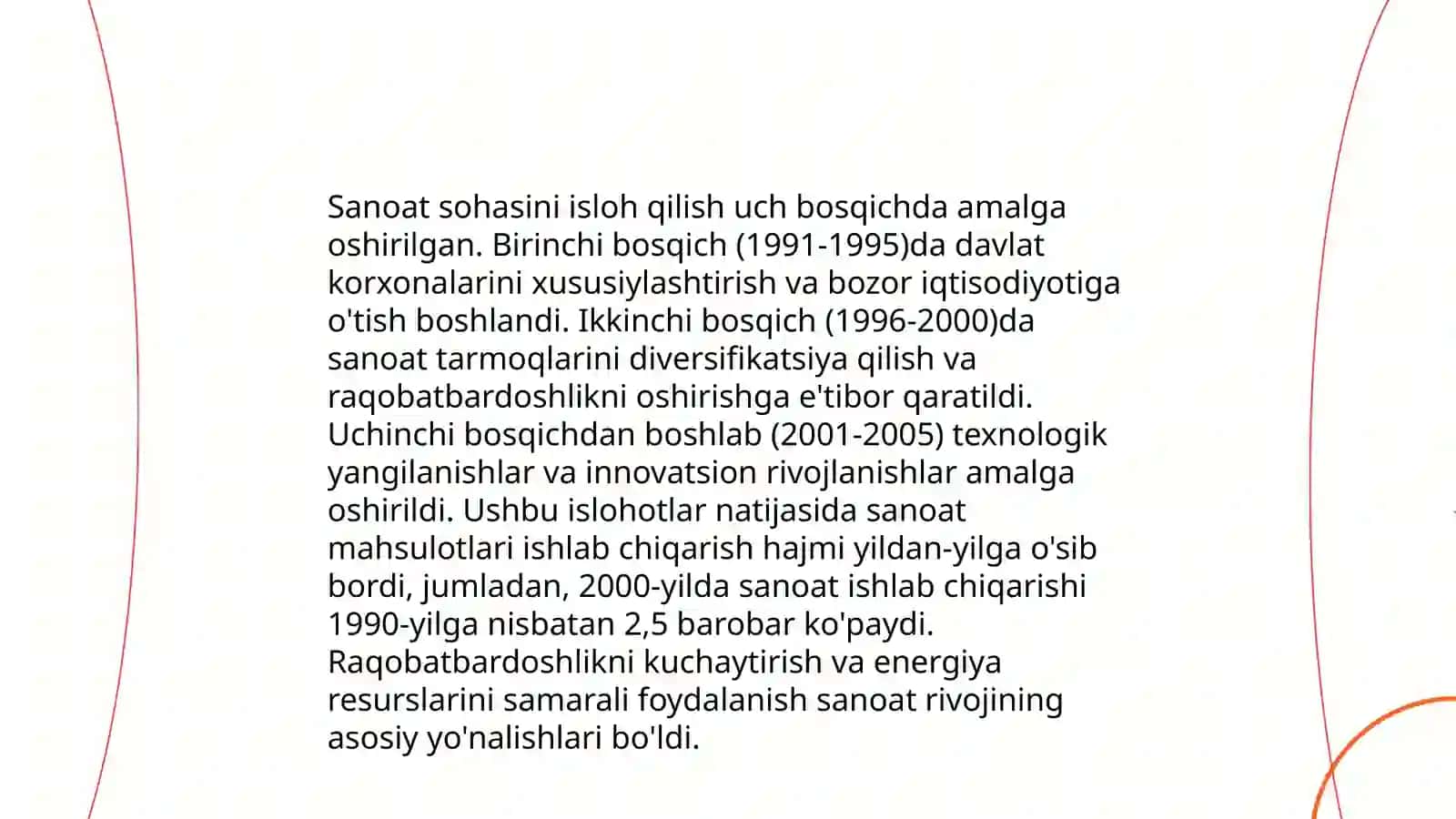 Mustaqillik yillarida qishloq xoʻjaligi va sanoat sohasidagi oʻzgarishlar 4