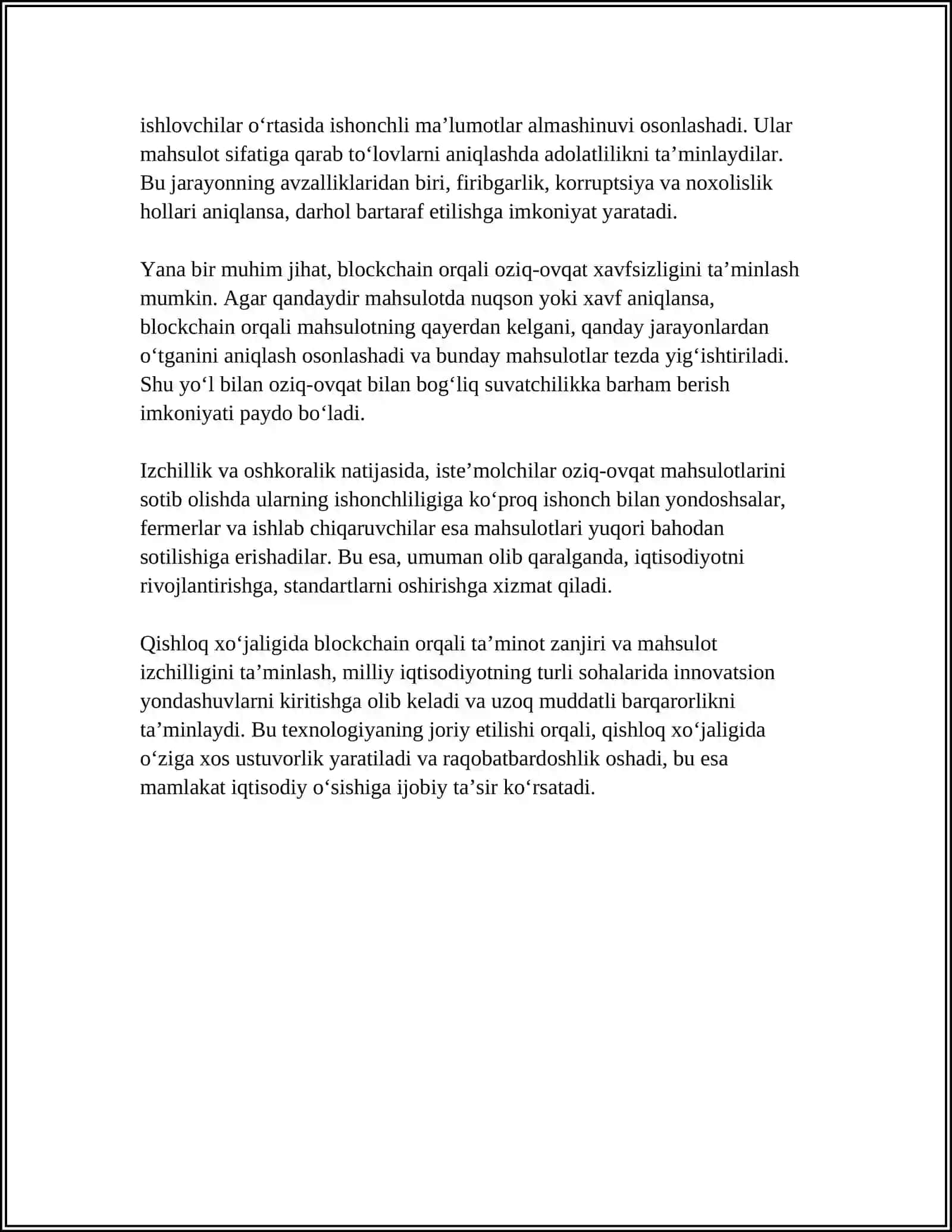 MILLIY IQTISODIYOTNI TURLI SOHALARIDA BLOKCHEYN TEXNOLOGIYASIDAN FOYDALANISH YULLARI 4