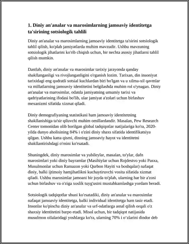DINIY AN'ANALAR MAROSIMLARNING SOTSIOLOGIK TAHLILI 4