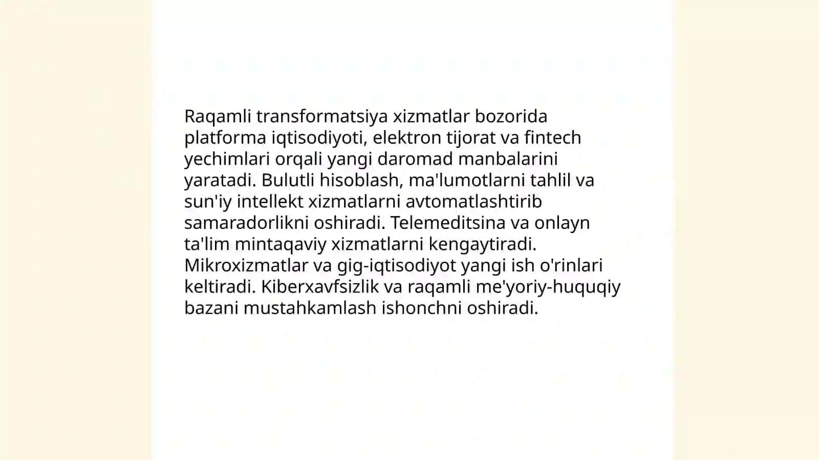 Innovatsion iqtisodiyotda xizmatlar bozorini rivojlantirish 4