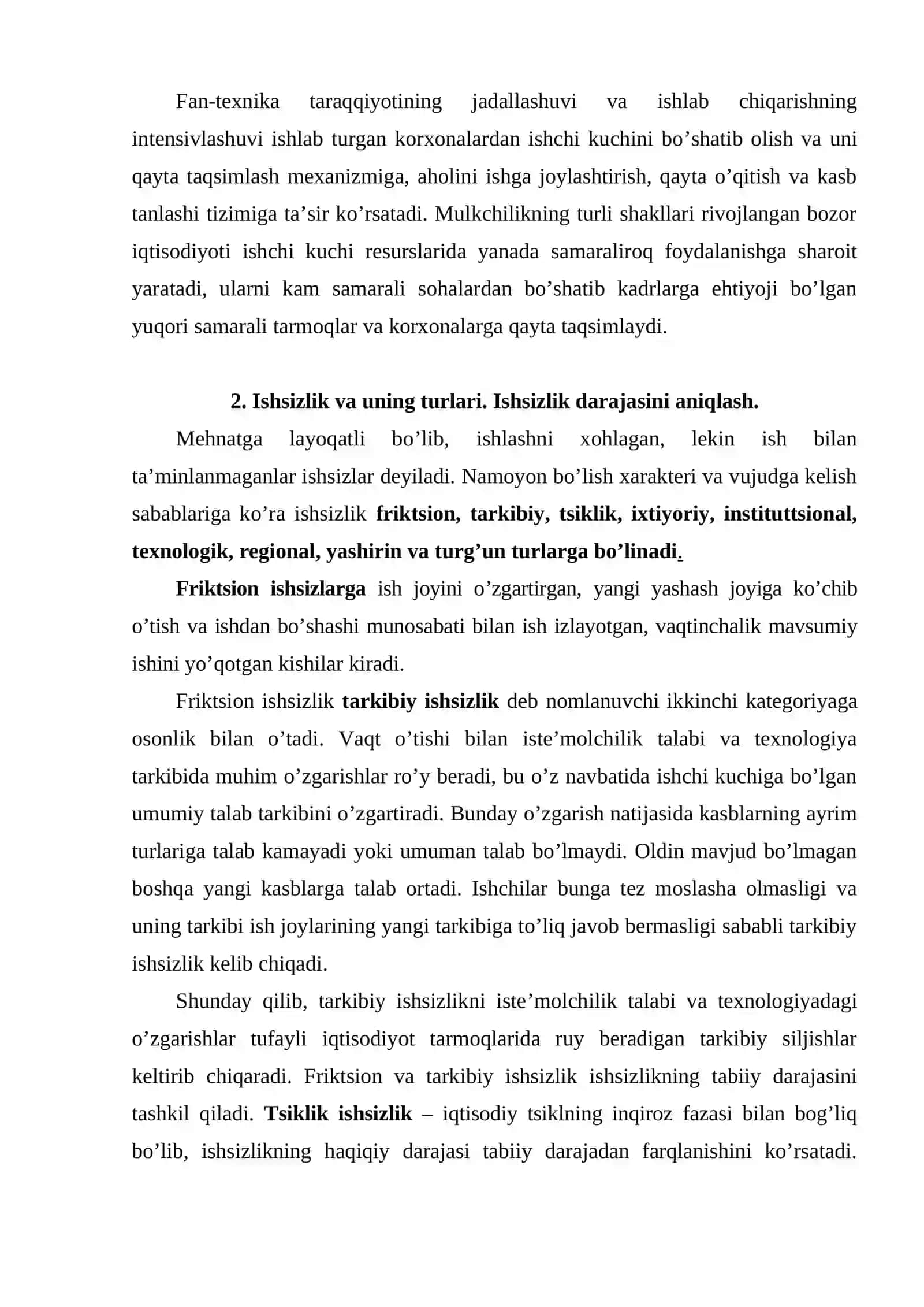 Yalpi ishchi kuchi, uning bandligi va ishsizlik 4