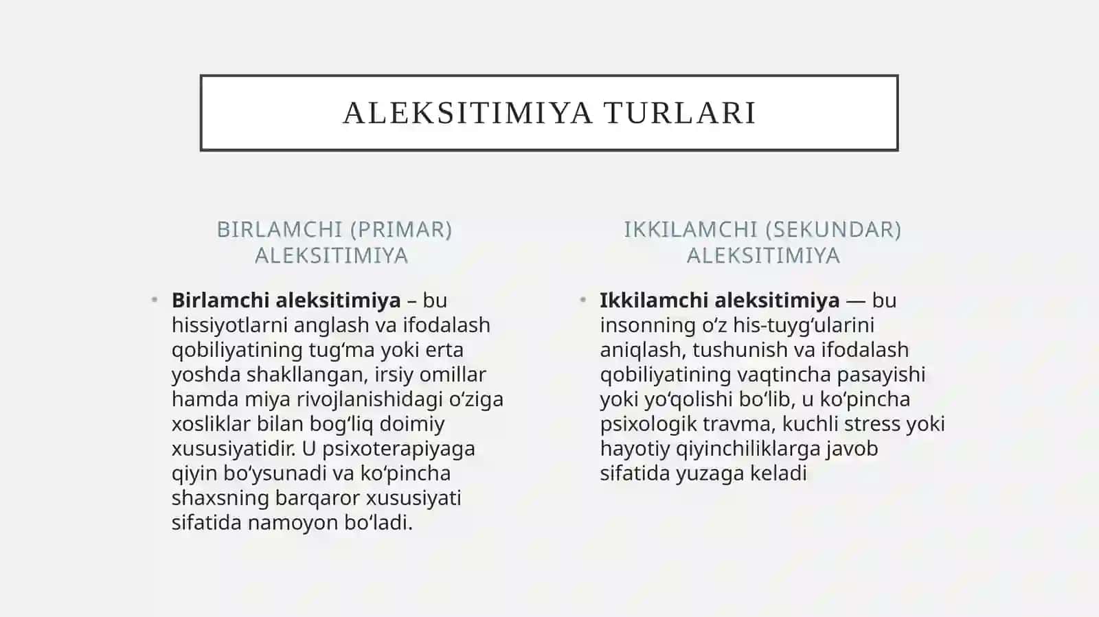 Aleksitimiy belgilari va sabablari 4