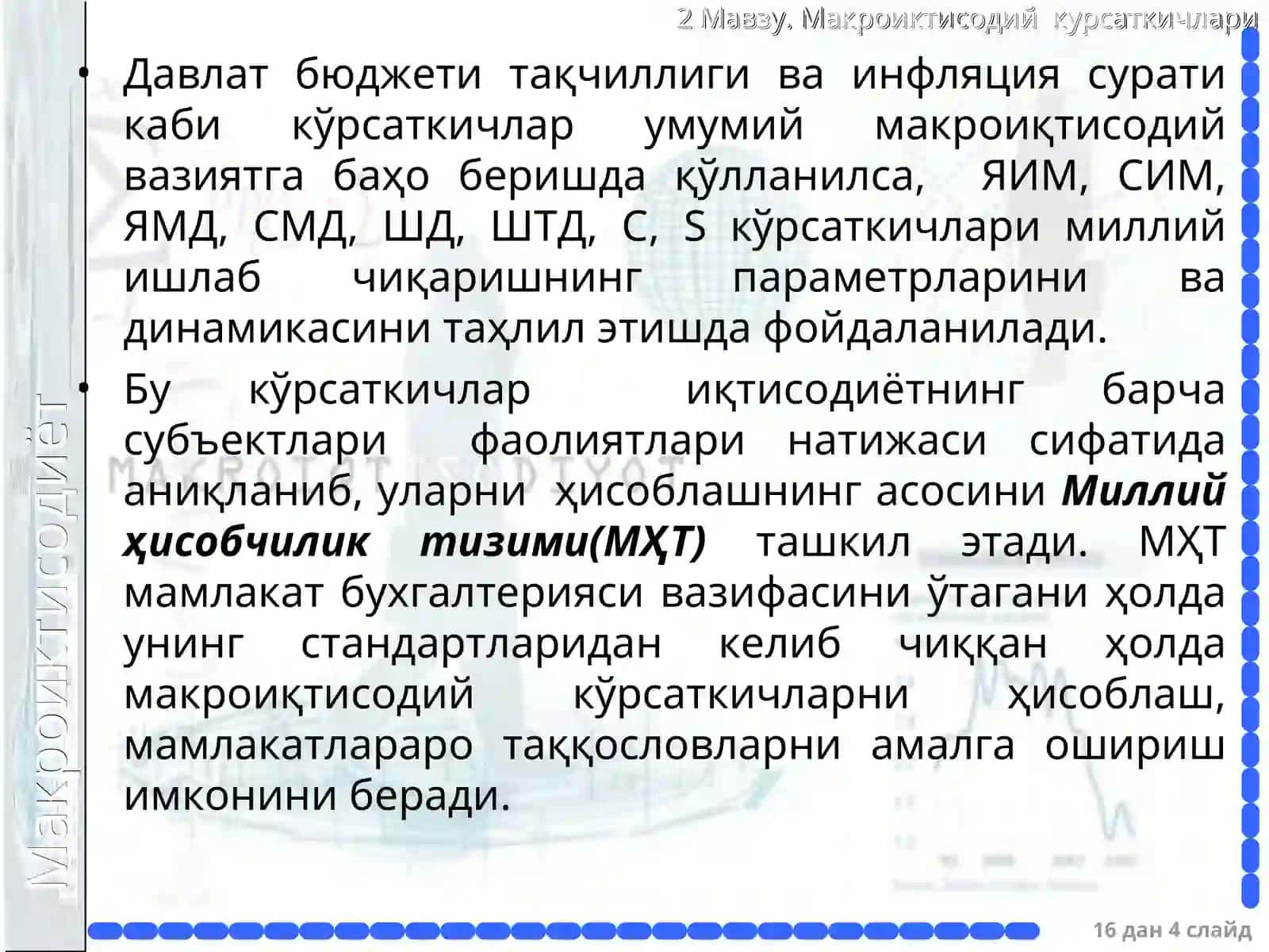 Асосий Макроиқтисодий кўрсаткичлар 4