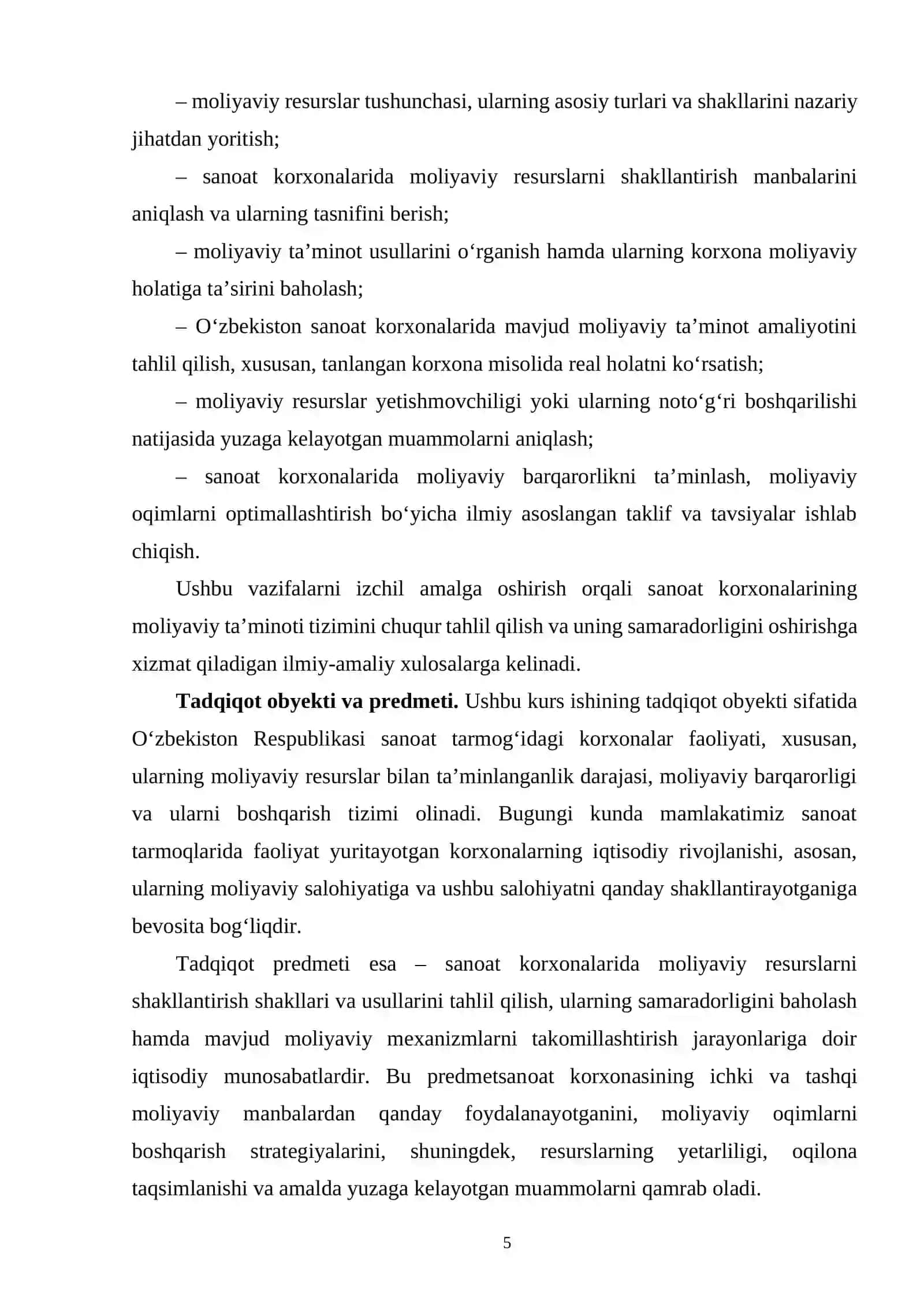 SANOAT KORXONALARIDA MOLIYAVIY RESURSLAR TA’MINOTI SHAKLLARI VA USULLARI 4