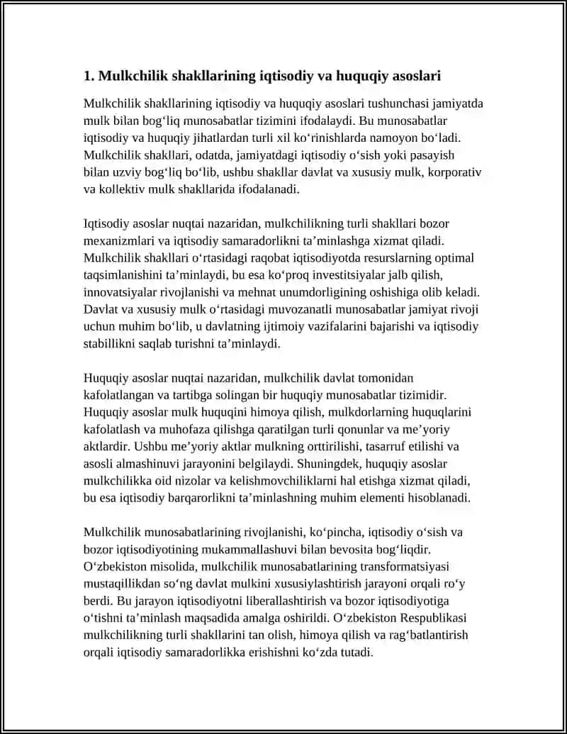 Mulkchilik munosabatlarining iqtisodiy va huquqiy jihatlari 4
