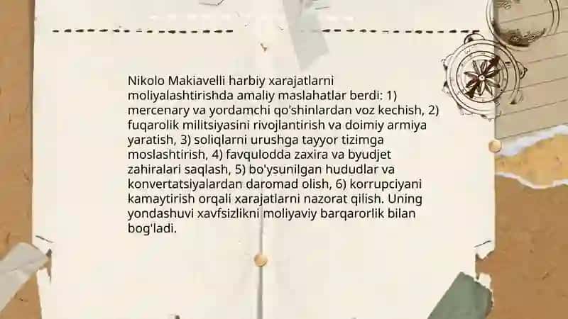 Nikolo Makiavelli hayoti va moliya sohasiga qo'shgan hissasi 4
