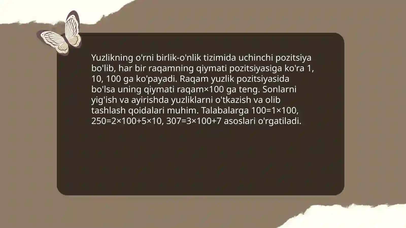 O'quvchilarni "yuzlik" mavzusida masalalarni yechishga orgatishning umumiy masalalari 4