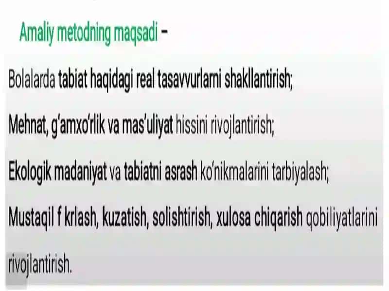 Maktabgacha yoshdagi bolalarni tabiat bilan tanishtirishda amaliy metod 4