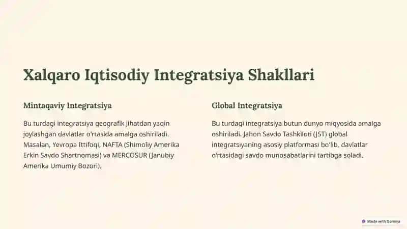 Xalqaro Iqtisodiy Integratsiya Jarayonlari 4