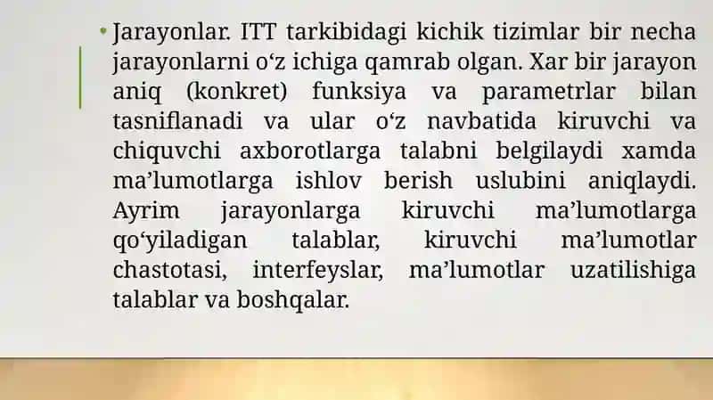 INTELLEKTUAL TRANSPORT TIZIMILARI (ITT) TUZILMASI, TA’RIFI, TERMINLARI VA ARXITEKTURASI 4