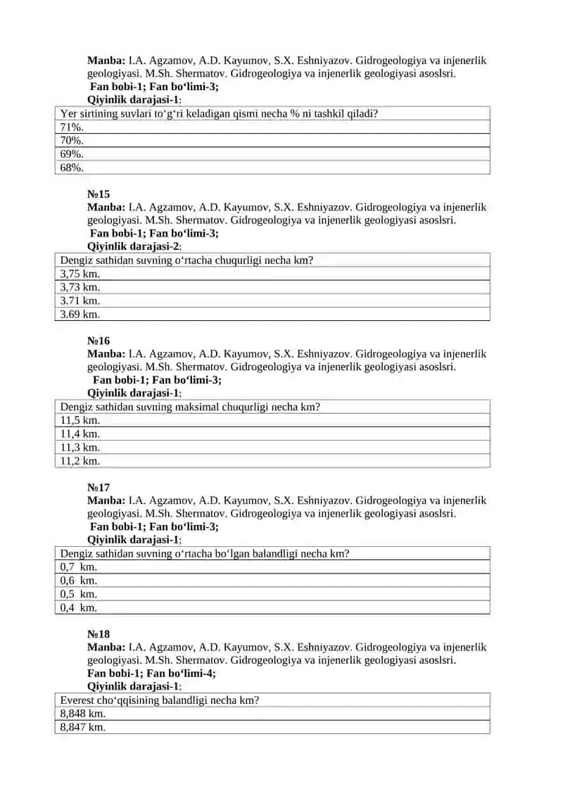 Gidrogeologiya va injenerlik geologiyasi 4