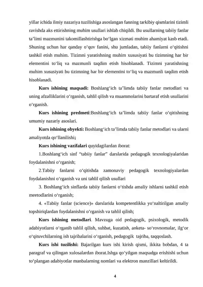 BOSHLANG‘ICH TA’LIMDA TABIIY FANLAR METODLARI 4