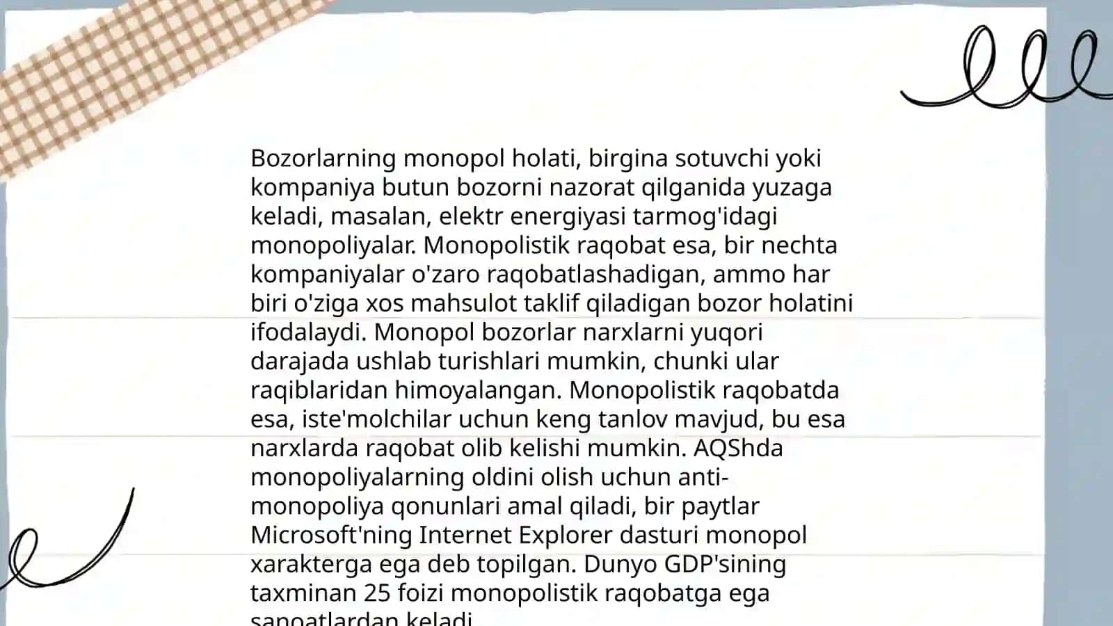 Raqobat va yakkaxokimlikni oʻrganish 4