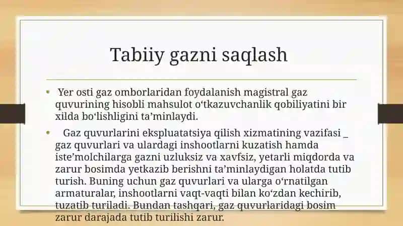 Yer osti gaz omborini tuzish va ishlatish 4