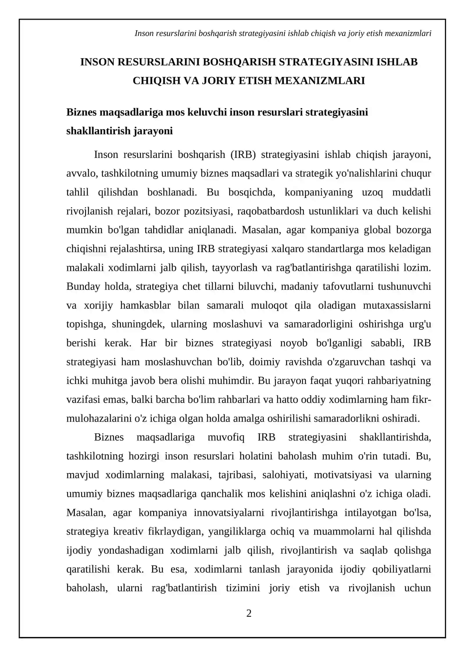 Biznes boshqaruvida inson resurslarini boshqarishni tashkil etish 4