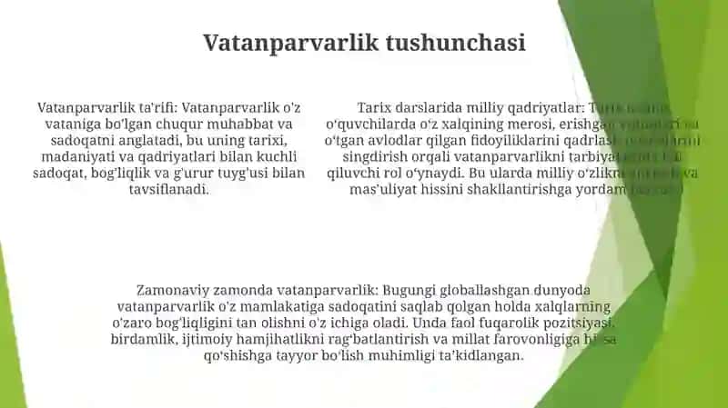 Tarix Darslarida Milliy Qadriyatlar Va Vatan Parvarlik 4