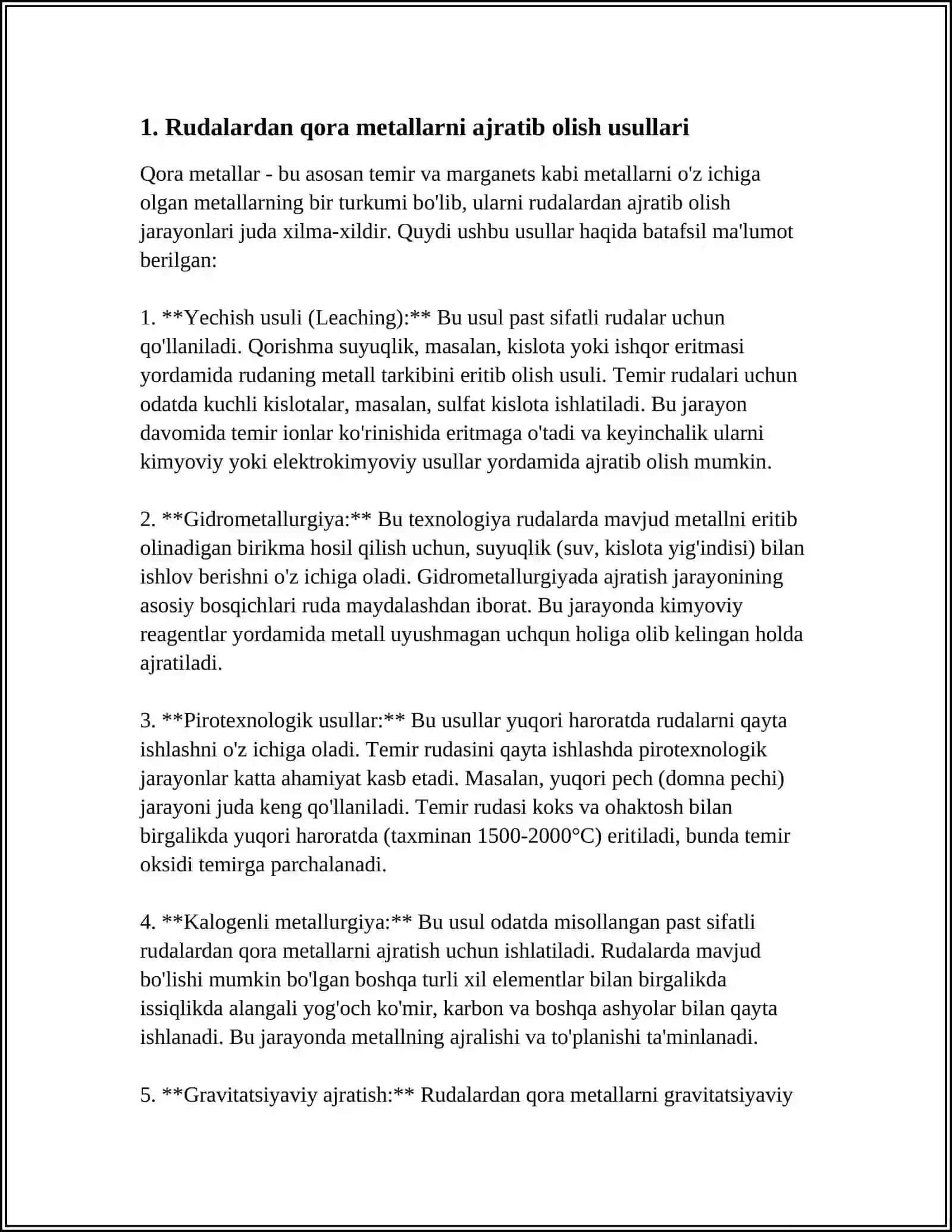 RUDALARDAN QORA METALL OLISH TEXNOLOGIYASI 4