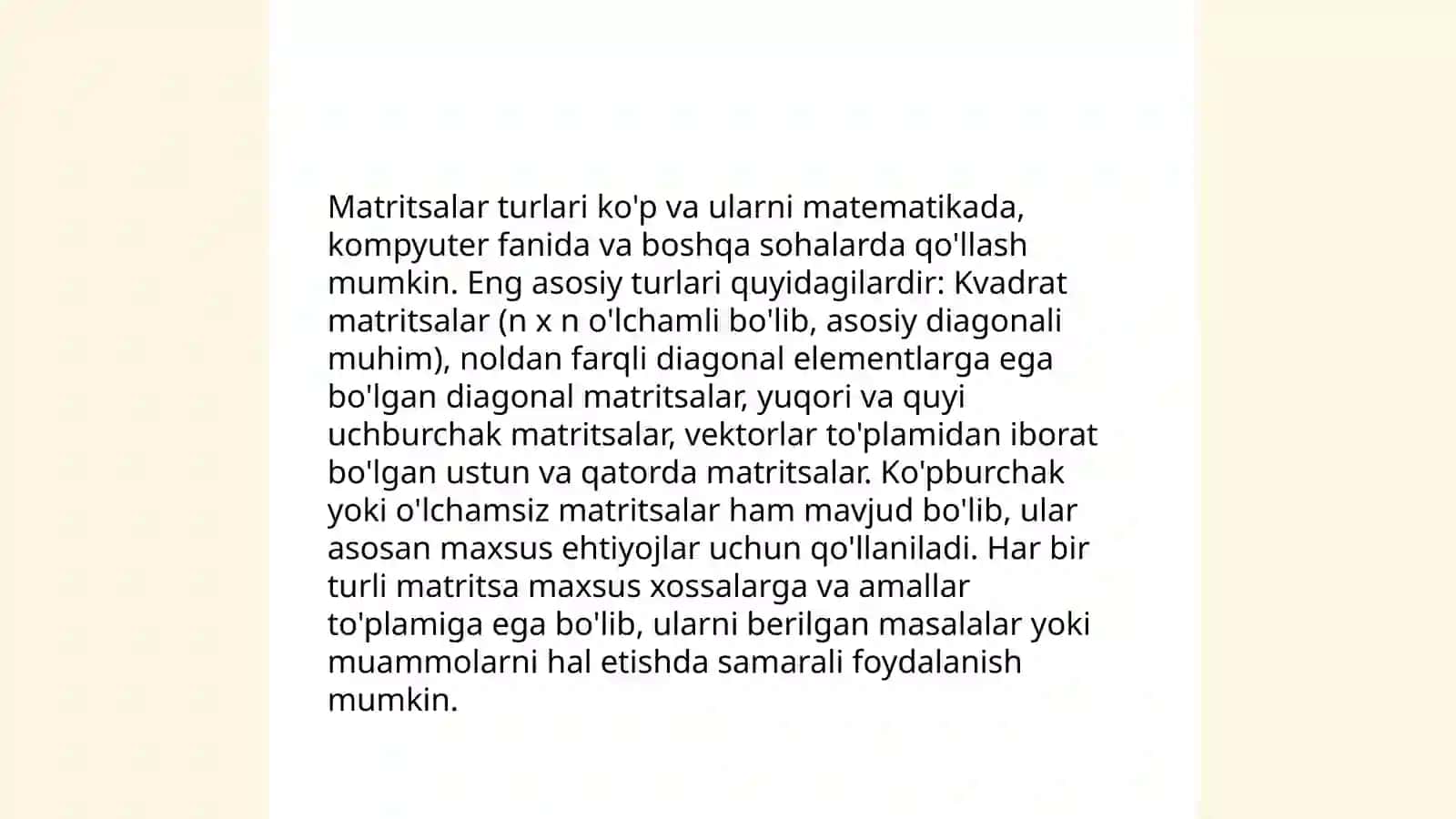 Matritsalar va ular ustida amallar 4