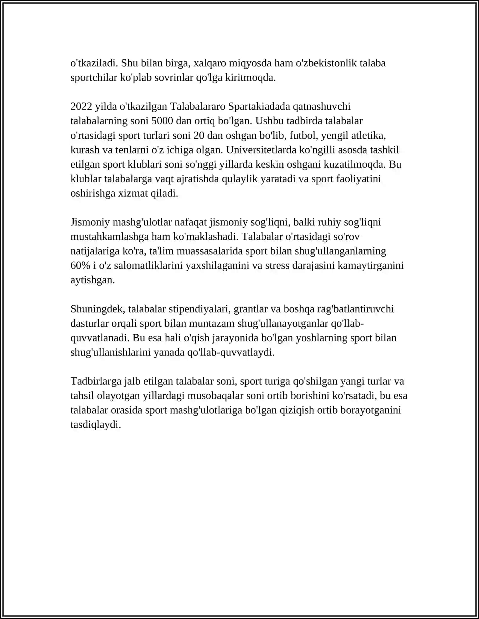 OLIY TA’LIM MUASSASALARI TO’GARAKDAGI MASHG’ULOTLAR 4