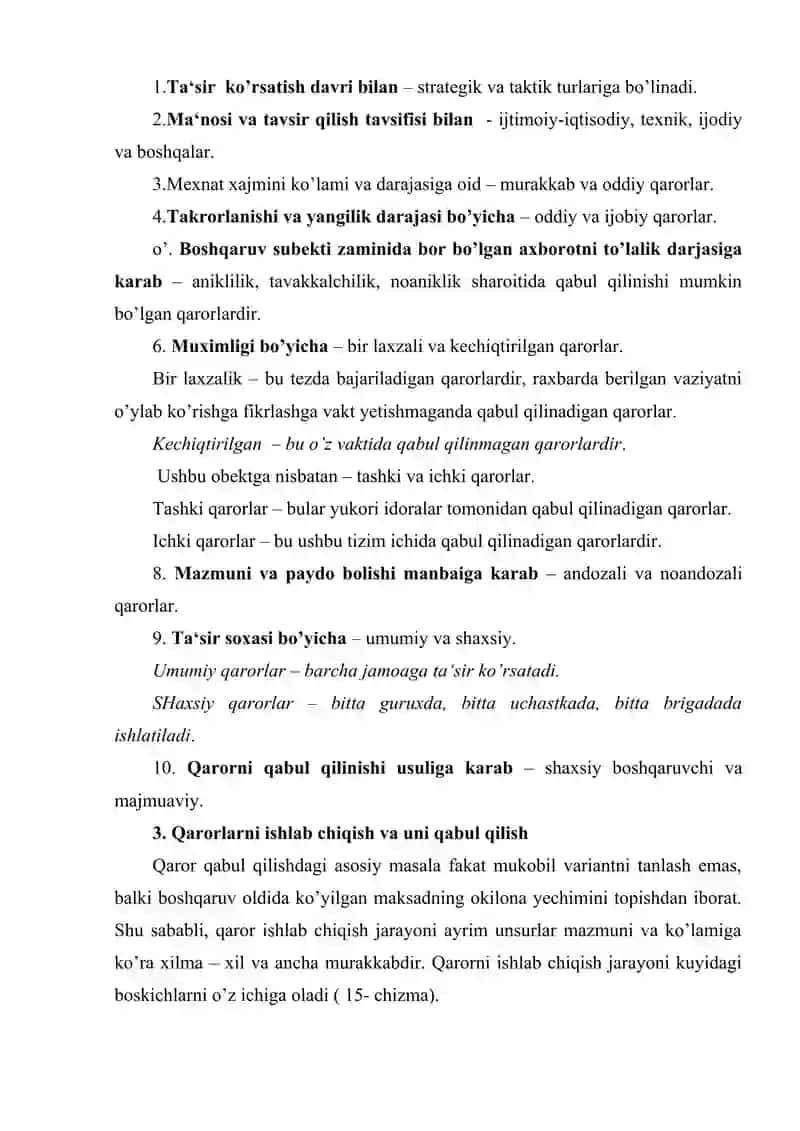 Boshqaruv qarorlarining ishlab chiqarishga axborotlarning ro’li 4