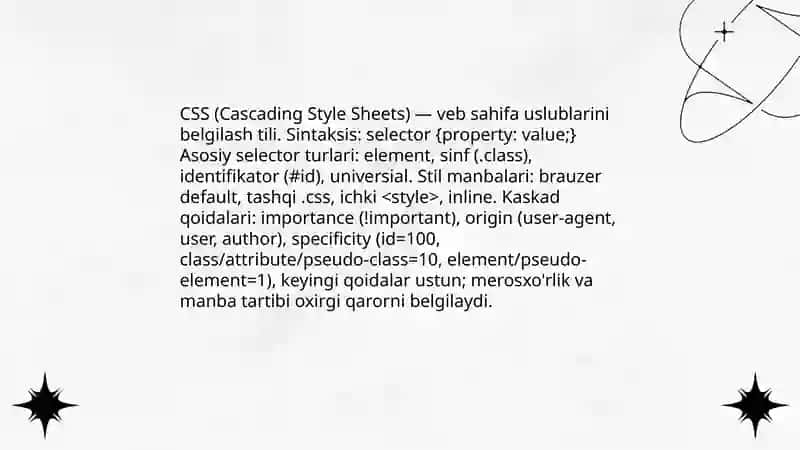 Web sahifalarni yaratish,struktura va dizayn qilish 4